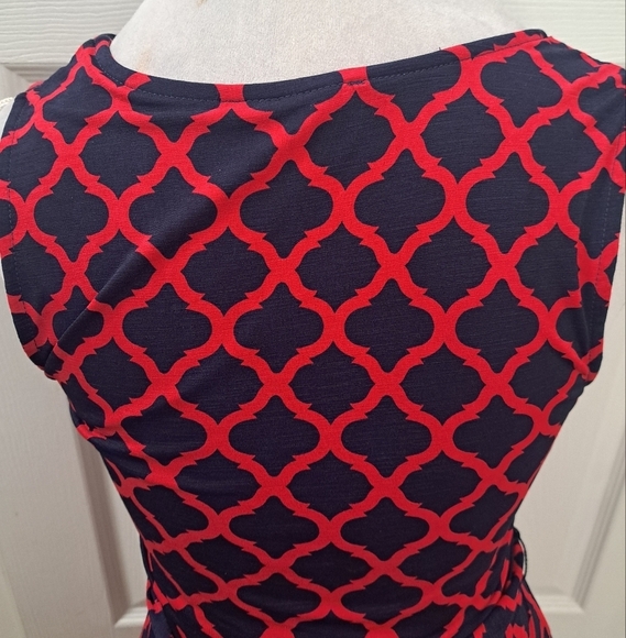 Mix By 42 Hawthorne Kassidy Red & Navy Faux Wrap Dress Size Sp - Picture 4 of 12